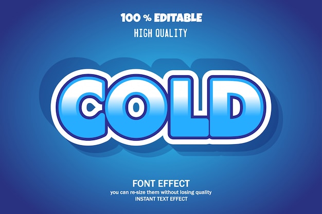 cold text, editable font effect 