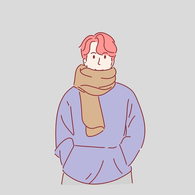 Cold weather clothing cartoon