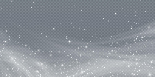 Cold winter wind texture. Holiday vector blizzard. Christmas effect of a cold blizzard. Vector PNG.