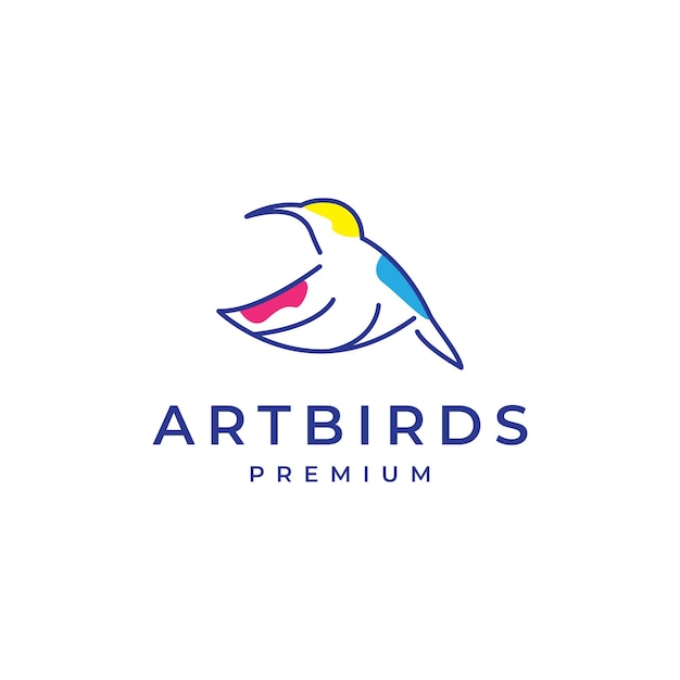 Colibri bird abstract logo design