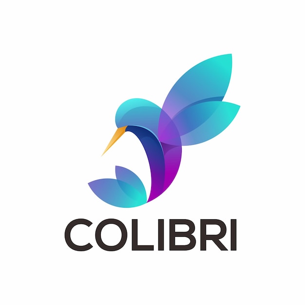 Colibri gradient colorful design logo