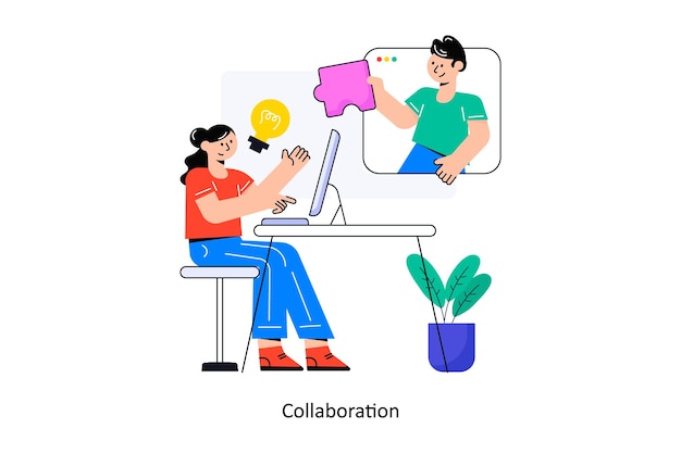 Collaboration Flat Style Design Vector illustration Stock illustration