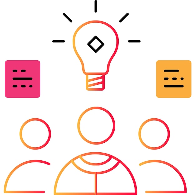 Collaboration idea outline icon vector team work