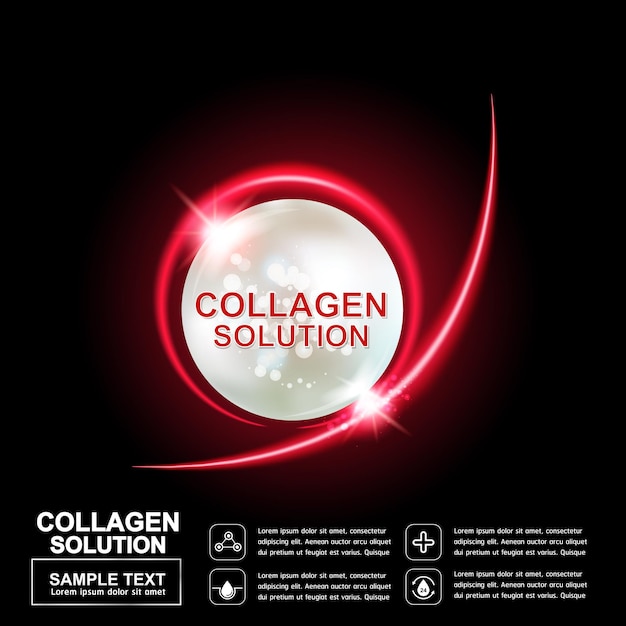 Collagen Ball Background Poster Template