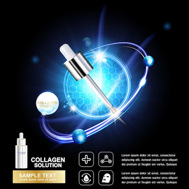 Collagen Ball Background for Skincare Poster Template