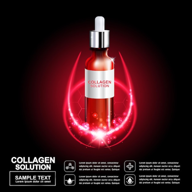 Collagen or Red Serum Background for Skin Care Products.