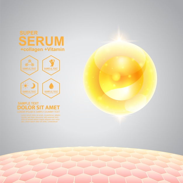 Collagen and Serum Repair Skin Background for Poster Banner Skincare Products