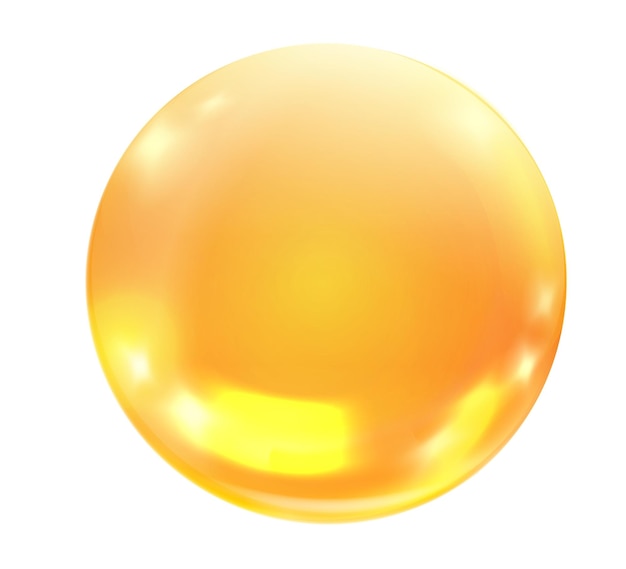 Collagen sphere Yellow transparent glossing realistic ball