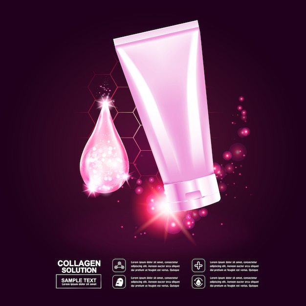 Collagen and Vitamin or serum pink