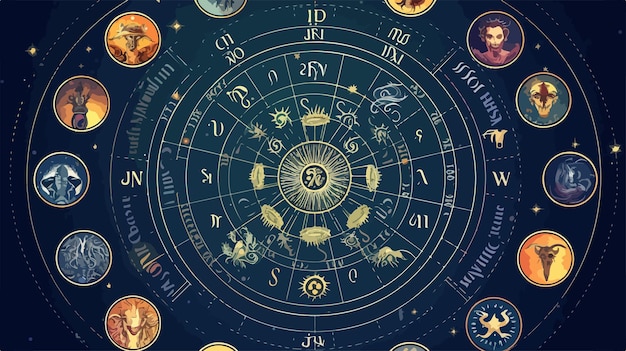 Vector collection of 12 zodiac signs constellations