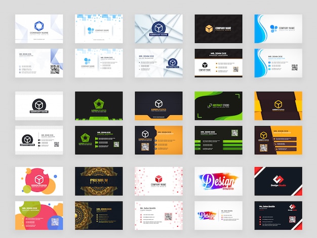 Collection of 15 horizontal Business card template design