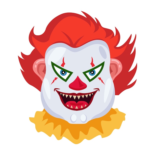 Collection of 16 Clown Face Flat Vectors