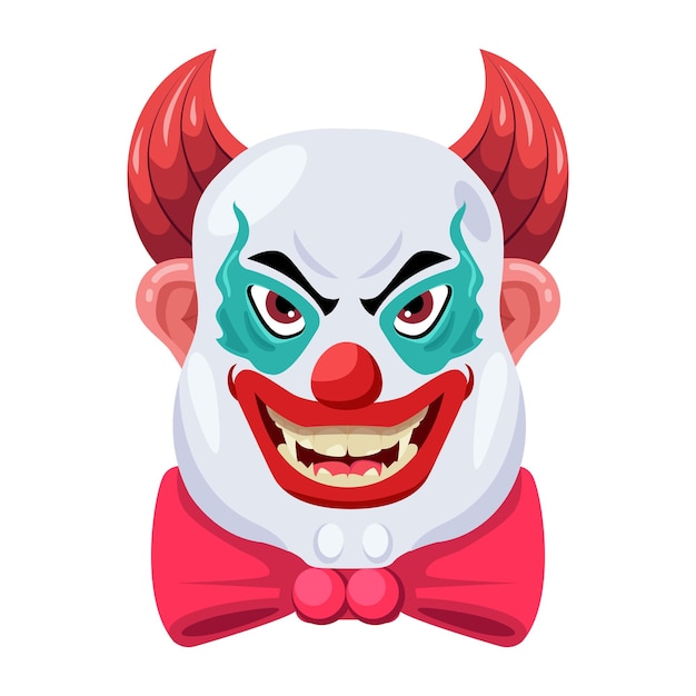 Collection of 16 Clown Face Flat Vectors