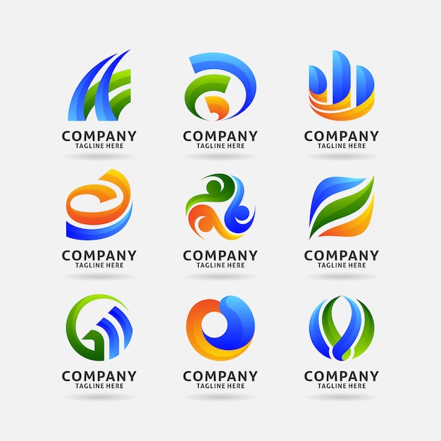 Collection of abstract business logo