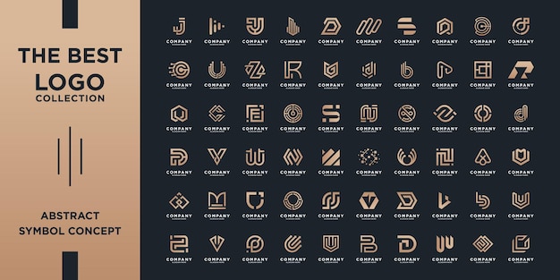 Collection of abstract initial a-z logo template branding for your company.