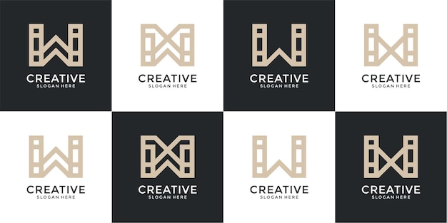 collection of abstract letter w logo designs