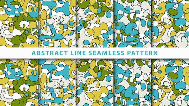 Collection abstract line seamless pattern