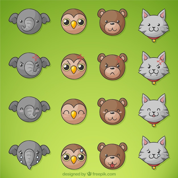 Collection of animal emoticons