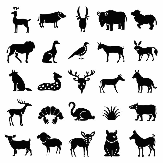 Vector a collection of animals including a deer deer and deer