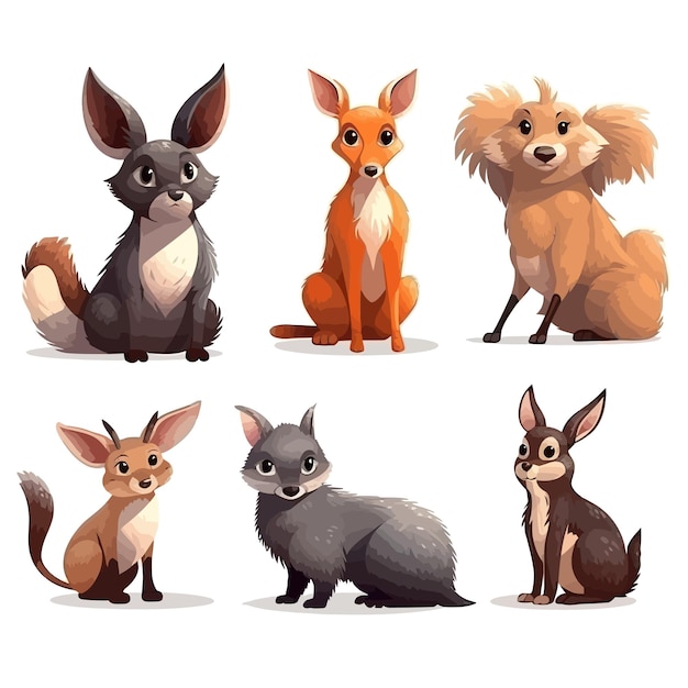 A collection of animals with different names including a fox