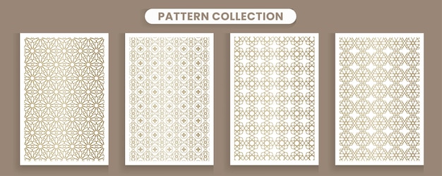 Collection of Arabic ornament patterns on a white background luxurious gold color