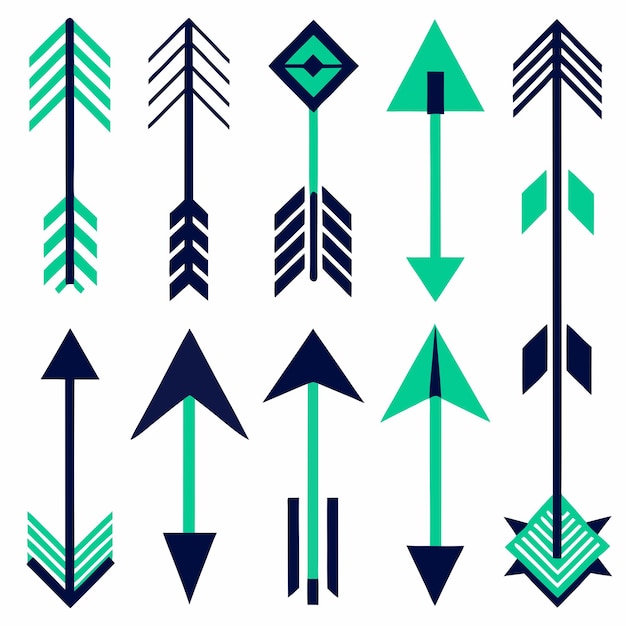 a collection of arrows with arrows and arrows