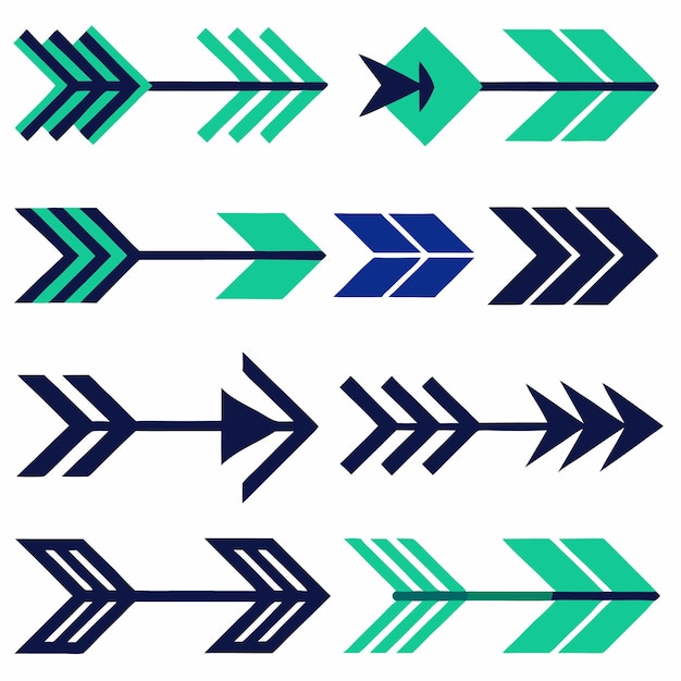 Vector a collection of arrows with arrows pointing to different directions