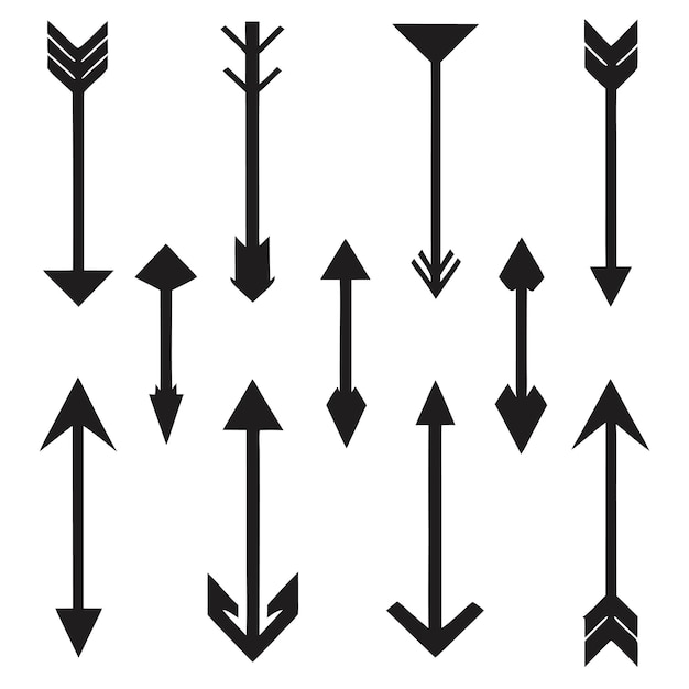 Vector a collection of arrows with arrows pointing to the right