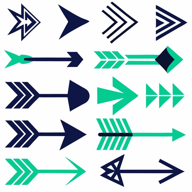 Vector a collection of arrows with arrows pointing to the right