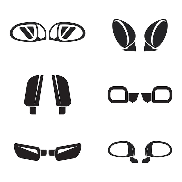 Collection Of Auto And Car Stock Illustration Vector For Web And Other Set Of Car Mirrors Clip Art