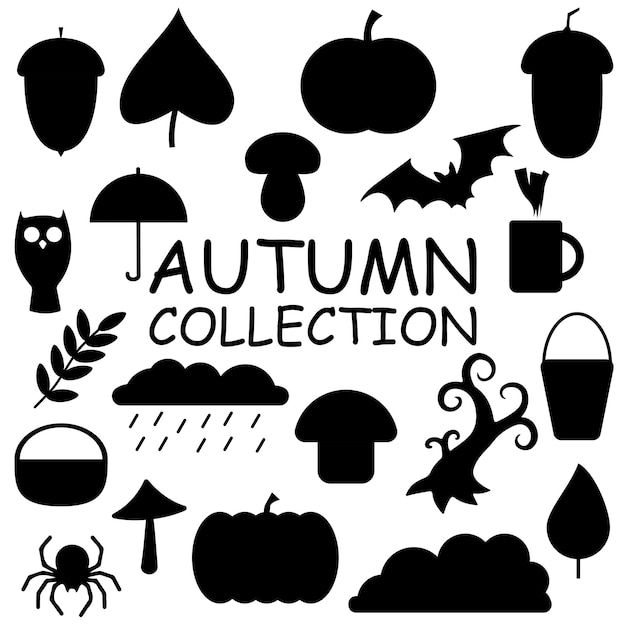 Collection of autumn associations. Halloween. Vector