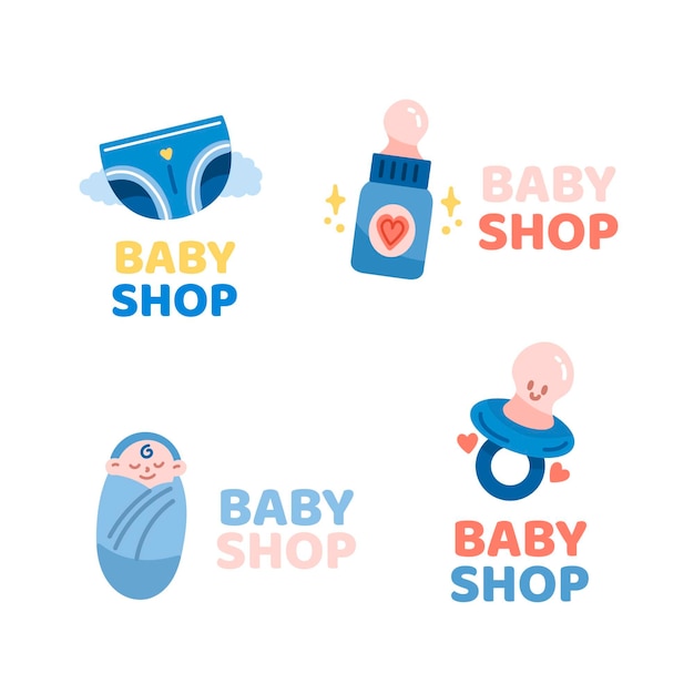 Collection of baby logo template