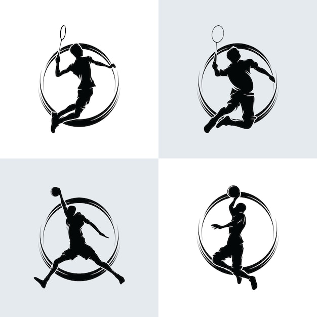 Collection of badminton and basketball logo