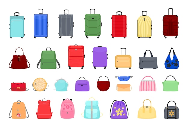 Collection of bags suitcases and backpacks