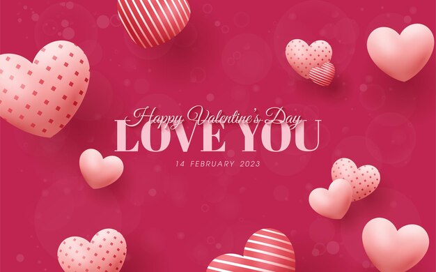 Collection of balloons love vector Design to wish you a happy valentine39s day Premium vector backgrounds