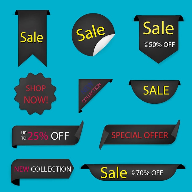 Vector collection of banners with the words sale on them