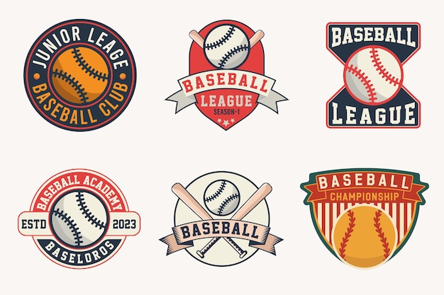 A collection of baseball league logos including one that says baseball league.