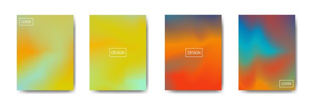 Collection of beautiful colorful abstract gradient backgrounds for poster flyer banner