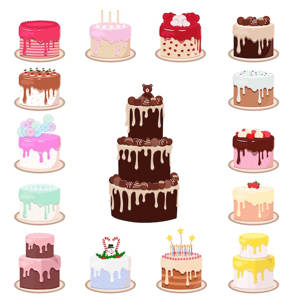 Collection of birthday cakes