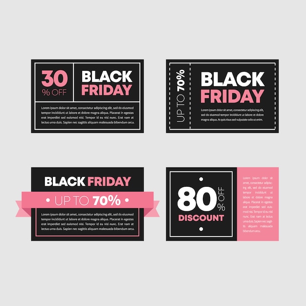 Collection of black friday labels