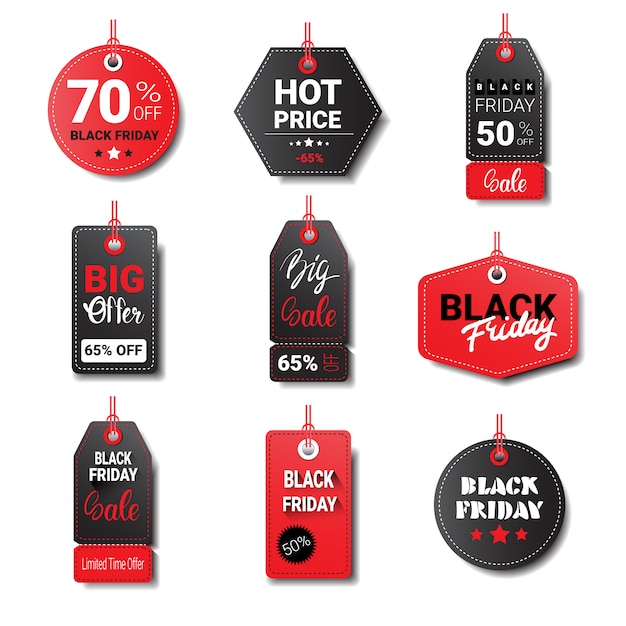 Collection Of Black Friday Tags or Labels