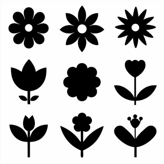 a collection of black and white flowers with the words quot flowers quot