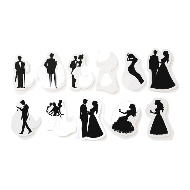 a collection of black and white images of people and a man in a dress