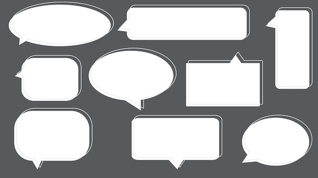 Collection of a blank speech bubble conversation box chatbox and dialog box illustration on white background perfect for your design