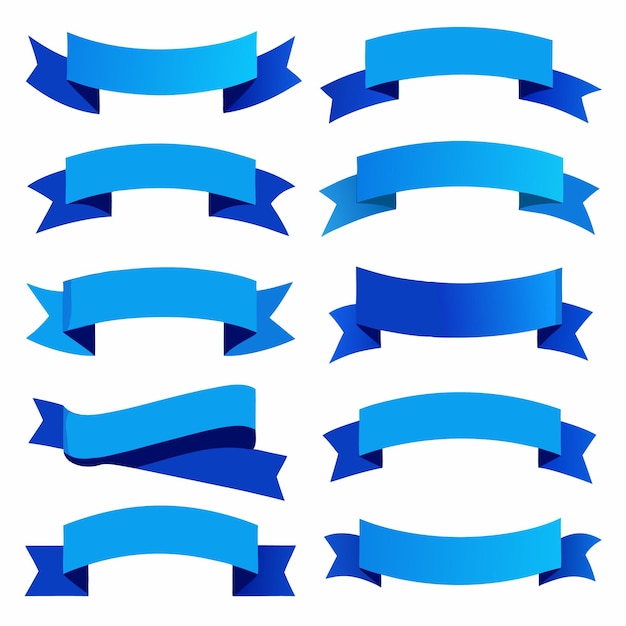 Vector a collection of blue ribbons with a blue ribbon that says quot the word quot