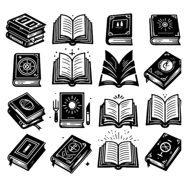 Vector a collection of books with the word quot numerals quot on the bottom