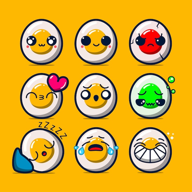 a collection of bowl characters with various funny expressions