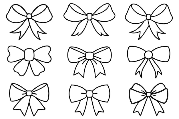 a collection of bows with a bow on them