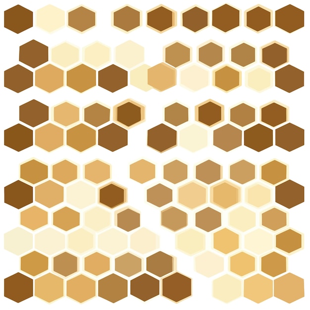 a collection of brown and gold geometric patterns