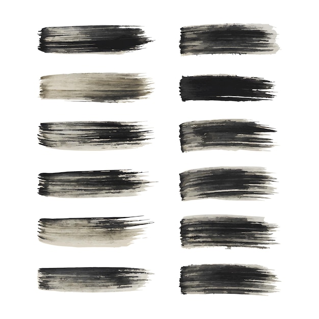 Vector a collection of brushes with different colors and textures